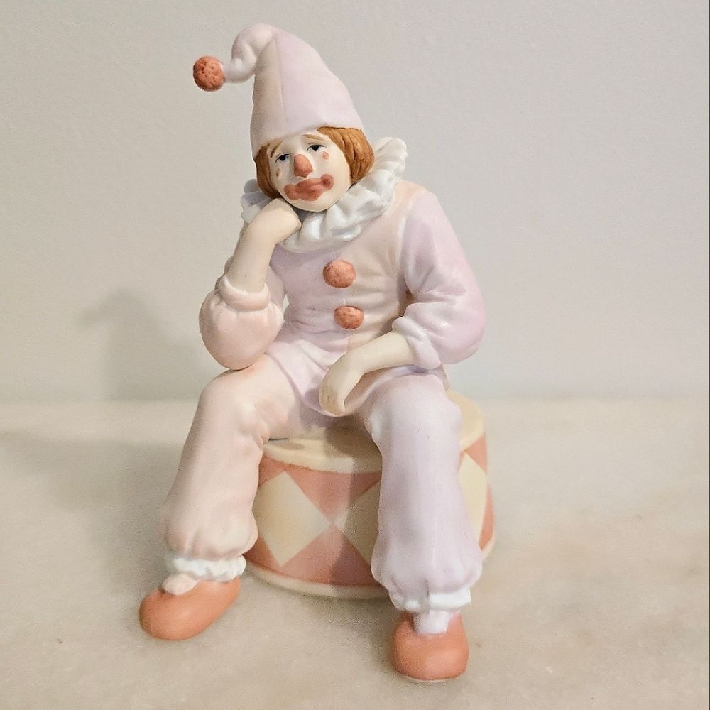 Vintage Enesco Sad Clown Music Box plays Send in the Clowns dated 1983 Korea